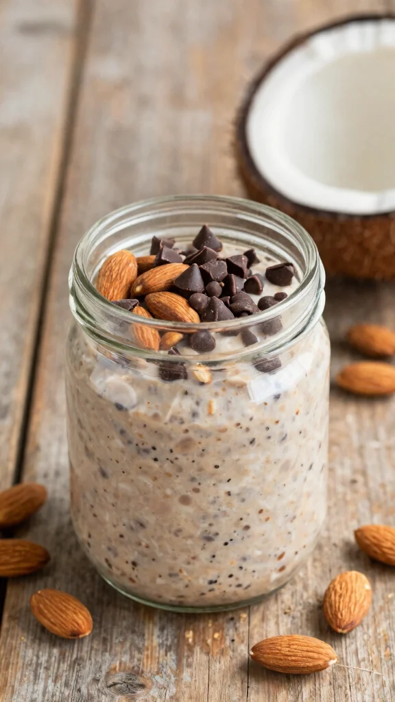 18 Cookie Dough Overnight Oats Recipes - Sweet and Healthy Breakfasts - 17. Almond Joy Cookie Dough Oats 1
