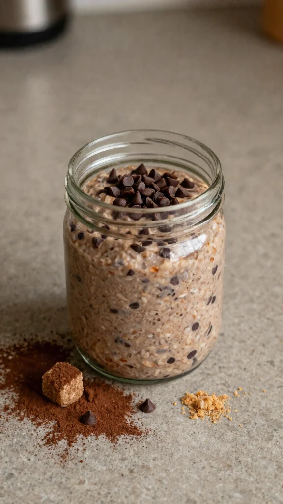 18 Cookie Dough Overnight Oats Recipes - Sweet and Healthy Breakfasts - 3. Chocolate Chip Cookie Dough Oats 1