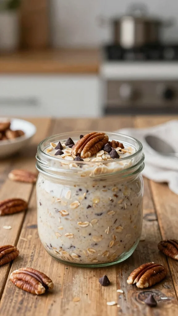 18 Cookie Dough Overnight Oats Recipes - Sweet and Healthy Breakfasts - 5. Maple Pecan Cookie Dough Oats 1