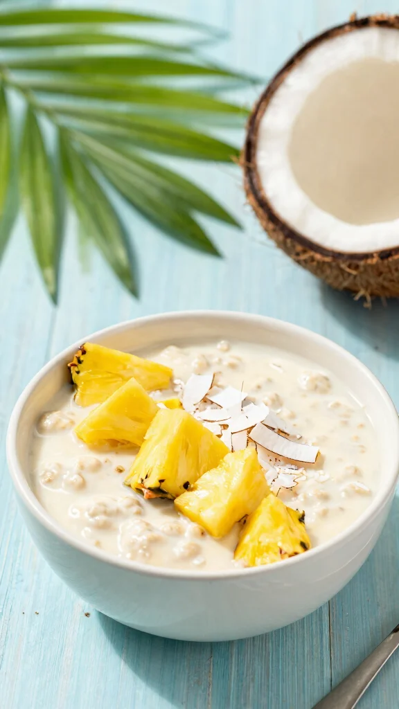 18 High Protein Oats Overnight Recipes - Nutritious and Filling Breakfasts - 12. Pina Colada Oats 1