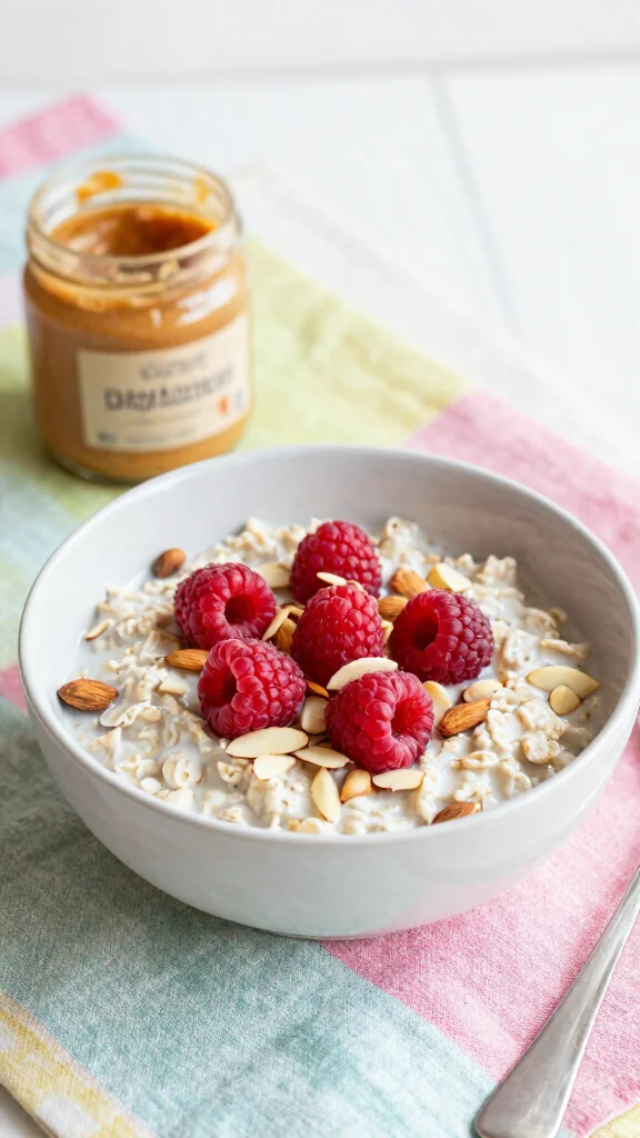 18 High Protein Oats Overnight Recipes - Nutritious and Filling Breakfasts - 14. Raspberry Almond Overnight Oats 1