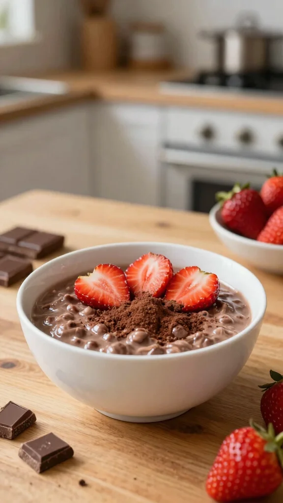 18 High Protein Oats Overnight Recipes - Nutritious and Filling Breakfasts - 15. Chocolate Strawberry Oats 1