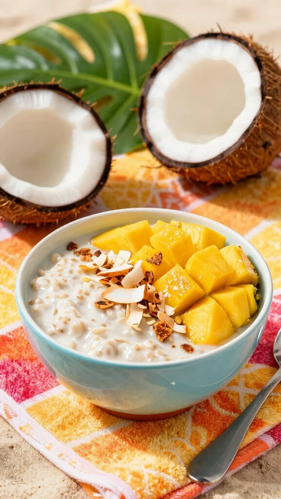 18 High Protein Oats Overnight Recipes - Nutritious and Filling Breakfasts - 3. Tropical Coconut Oats 1