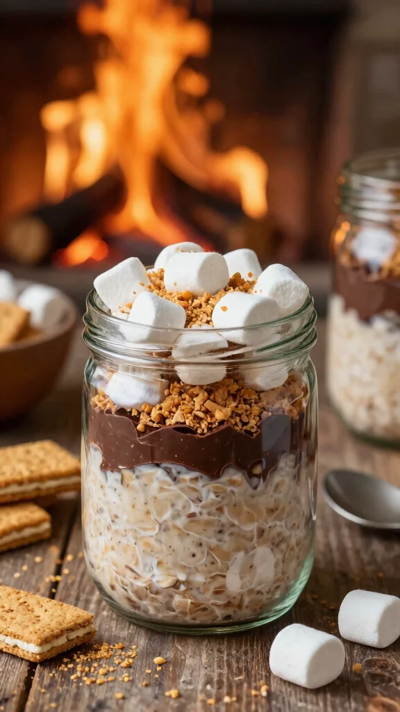 18 Low-Calorie Overnight Oats Recipes - Healthy and Filling Breakfasts - 12. S'mores Overnight Oats 1