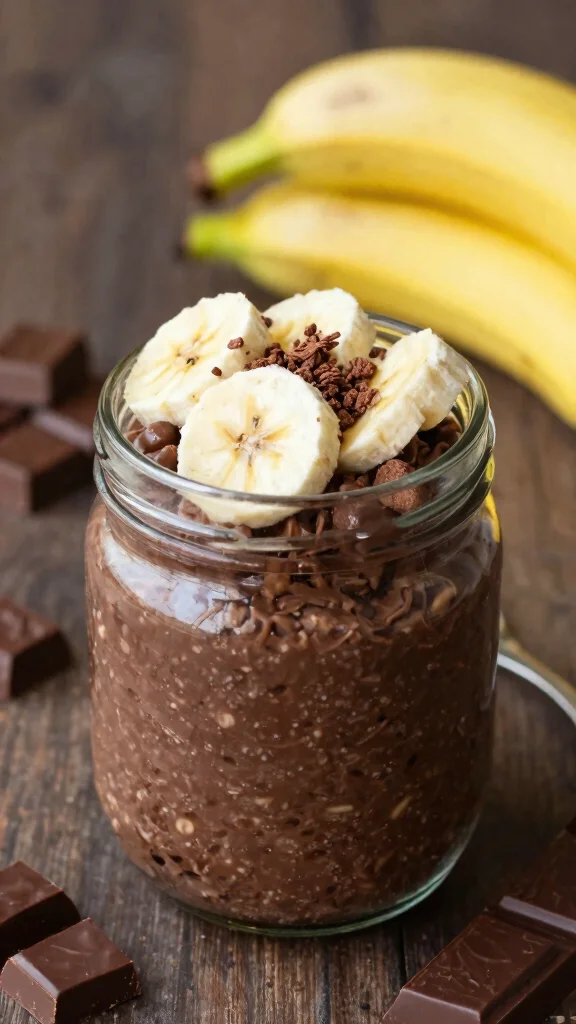 18 Low-Calorie Overnight Oats Recipes - Healthy and Filling Breakfasts - 13. Chocolate Banana Overnight Oats 1
