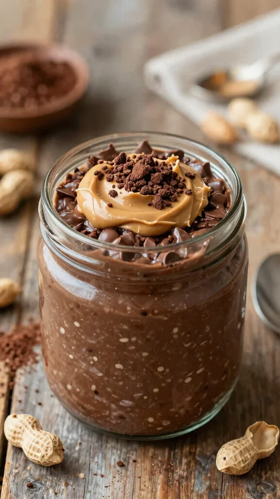 18 Low-Calorie Overnight Oats Recipes - Healthy and Filling Breakfasts - 3. Chocolate Peanut Butter Overnight Oats 1