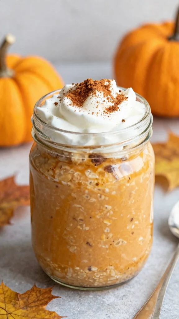 18 Low-Calorie Overnight Oats Recipes - Healthy and Filling Breakfasts - 9. Pumpkin Spice Overnight Oats 1