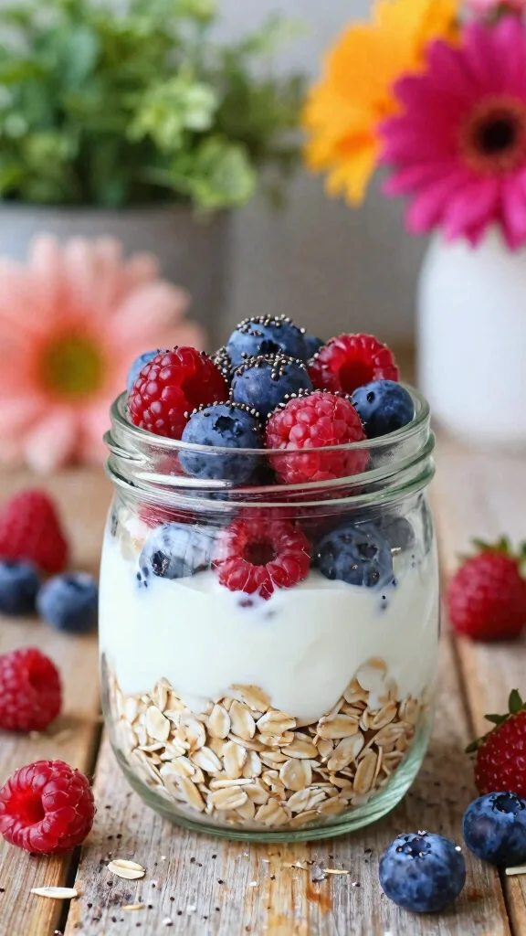 18 Macro Friendly Overnight Oats Recipes - Balanced, Healthy, and Easy Breakfasts - 3. Berry Blast Overnight Oats 1