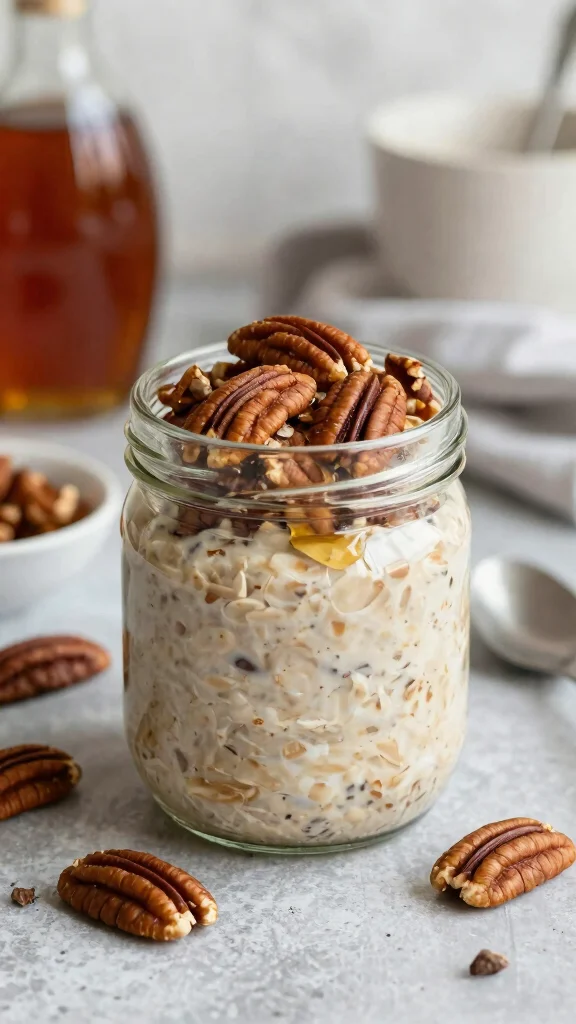 18 Overnight Oats with Almond Milk Recipes - Creamy and Dairy-Free Breakfasts - 11. Maple Pecan Overnight Oats 1