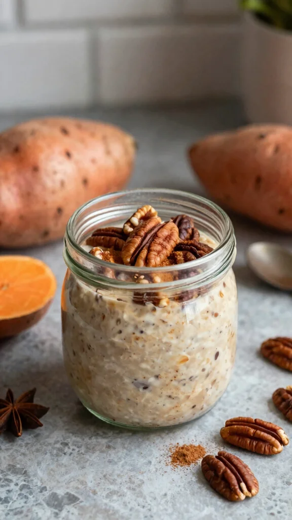 18 Overnight Oats with Almond Milk Recipes - Creamy and Dairy-Free Breakfasts - 14. Sweet Potato Pie Overnight Oats 1