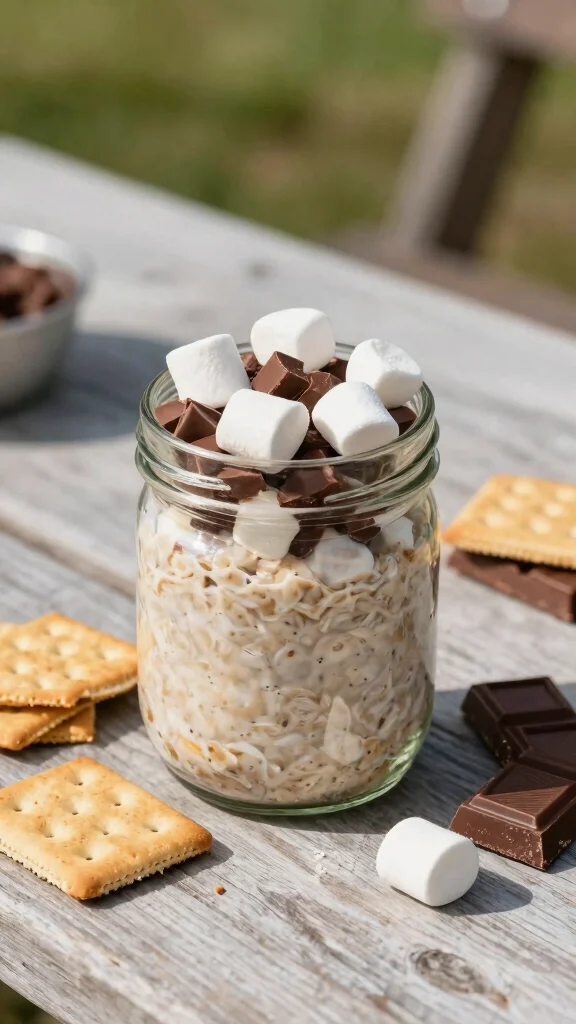 18 Overnight Oats with Almond Milk Recipes - Creamy and Dairy-Free Breakfasts - 15. S'mores Overnight Oats 1