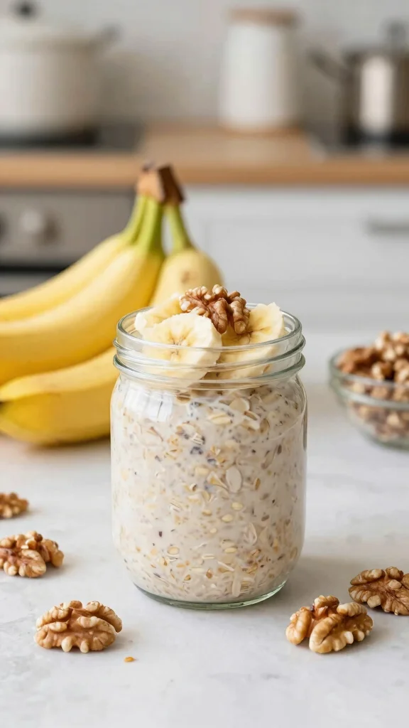 18 Overnight Oats with Almond Milk Recipes - Creamy and Dairy-Free Breakfasts - 2. Banana Nut Overnight Oats 1
