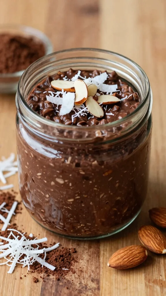 18 Overnight Oats with Almond Milk Recipes - Creamy and Dairy-Free Breakfasts - 3. Chocolate Almond Joy Overnight Oats 1
