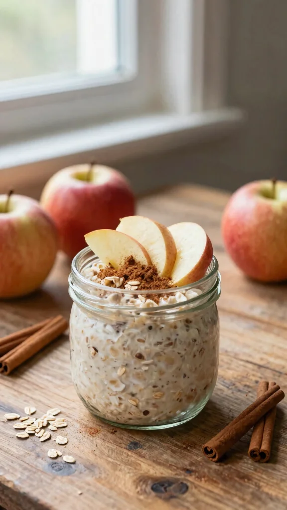 18 Overnight Oats with Almond Milk Recipes - Creamy and Dairy-Free Breakfasts - 8. Apple Cinnamon Overnight Oats 1