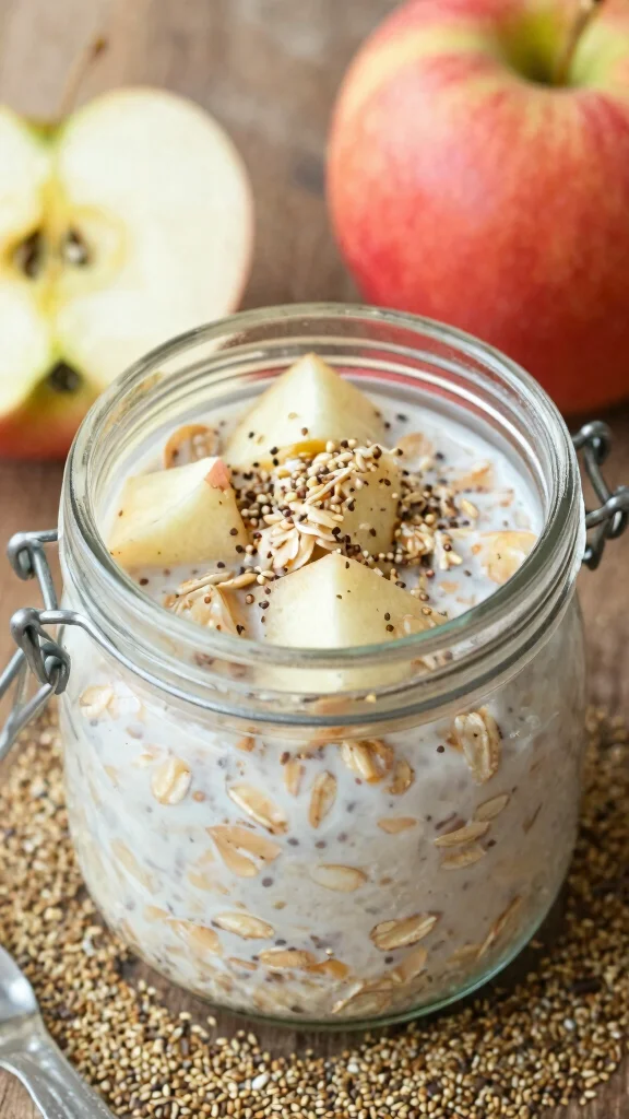 18 Overnight Oats with Apples Recipes - Naturally Sweet and Protein-Packed Breakfasts - 12. Apple Oats with Hemp Seeds 1