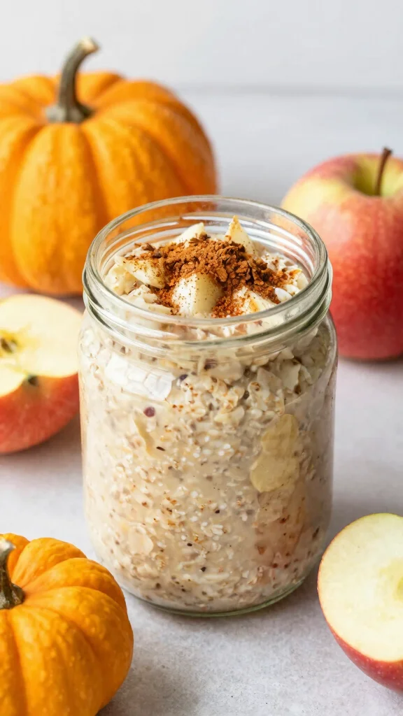 18 Overnight Oats with Apples Recipes - Naturally Sweet and Protein-Packed Breakfasts - 17. Apple and Pumpkin Spice Overnight Oats 1