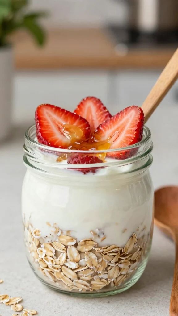 18 Overnight Oats with Strawberries Recipes - Fresh and Protein-Rich Breakfasts - 1. Classic Strawberry Overnight Oats 1