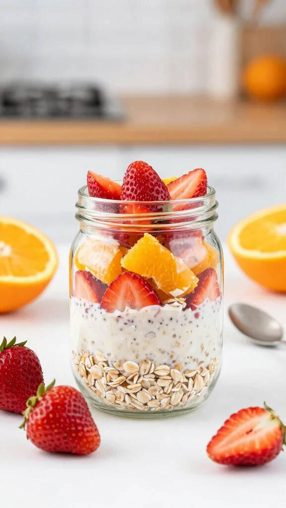 18 Overnight Oats with Strawberries Recipes - Fresh and Protein-Rich Breakfasts - 15. Strawberry Citrus Oats 1