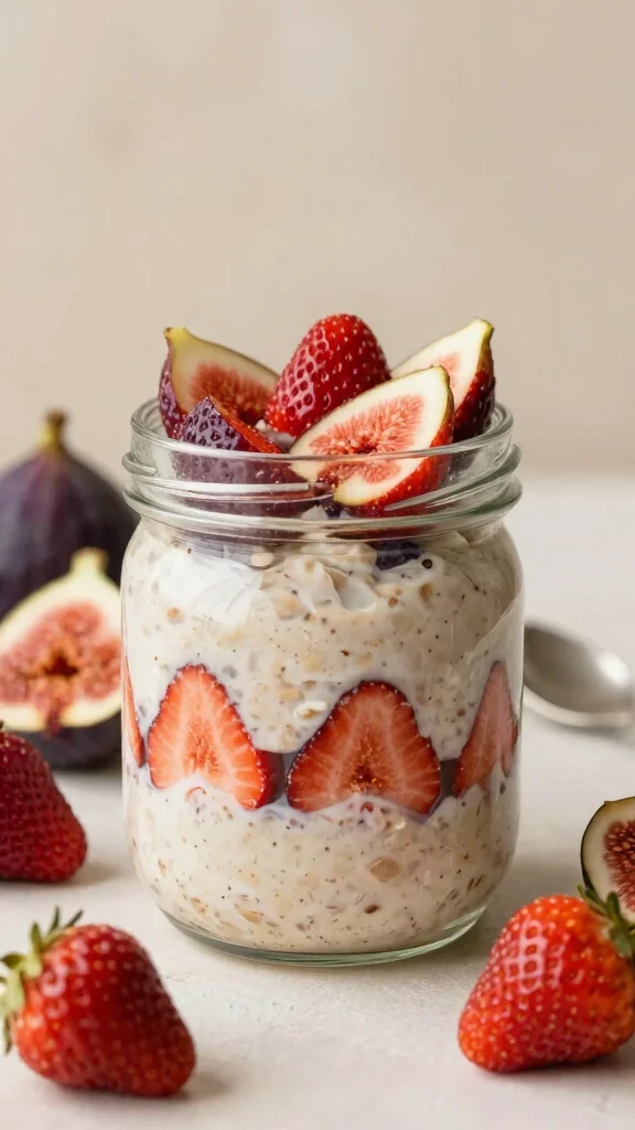 18 Overnight Oats with Strawberries Recipes - Fresh and Protein-Rich Breakfasts - 16. Strawberry Fig Oats 1