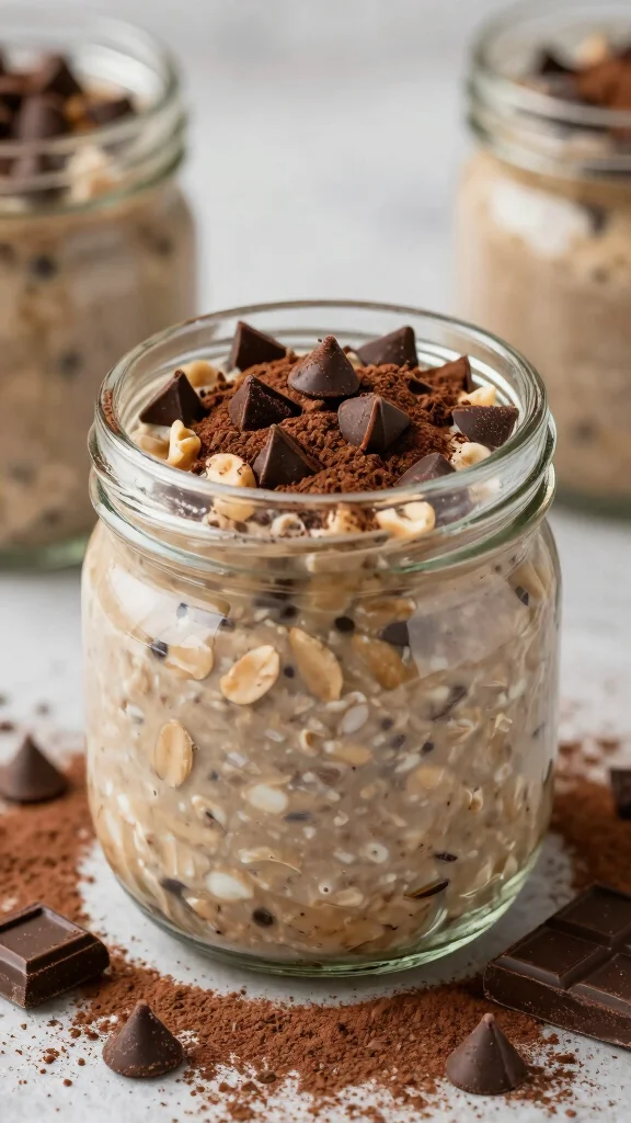 18 Peanut Butter Overnight Oats Recipes - Creamy and Protein-Rich Breakfasts - 2. Chocolate Peanut Butter Overnight Oats 1