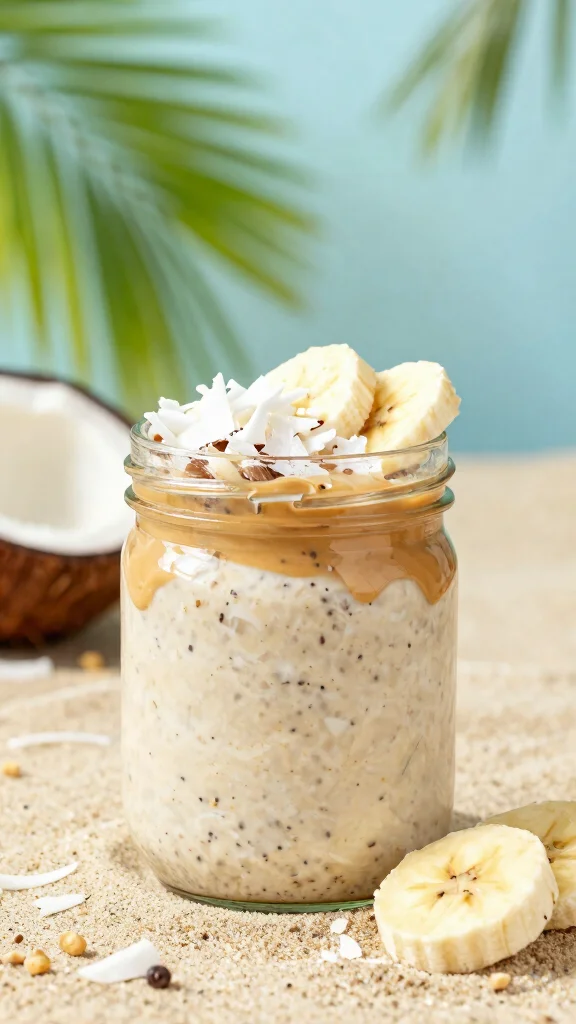 18 Peanut Butter Overnight Oats Recipes - Creamy and Protein-Rich Breakfasts - 7. Peanut Butter Coconut Overnight Oats 1
