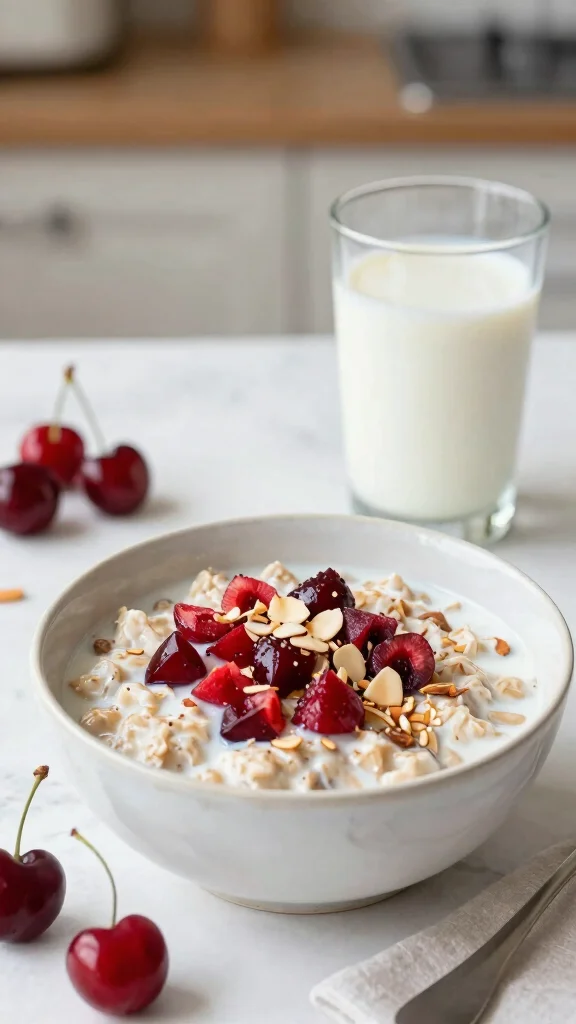 18 Steel Cut Overnight Oats Recipes - Quick and Fiber-Rich Breakfasts - 10. Cherry Almond Overnight Oats 1