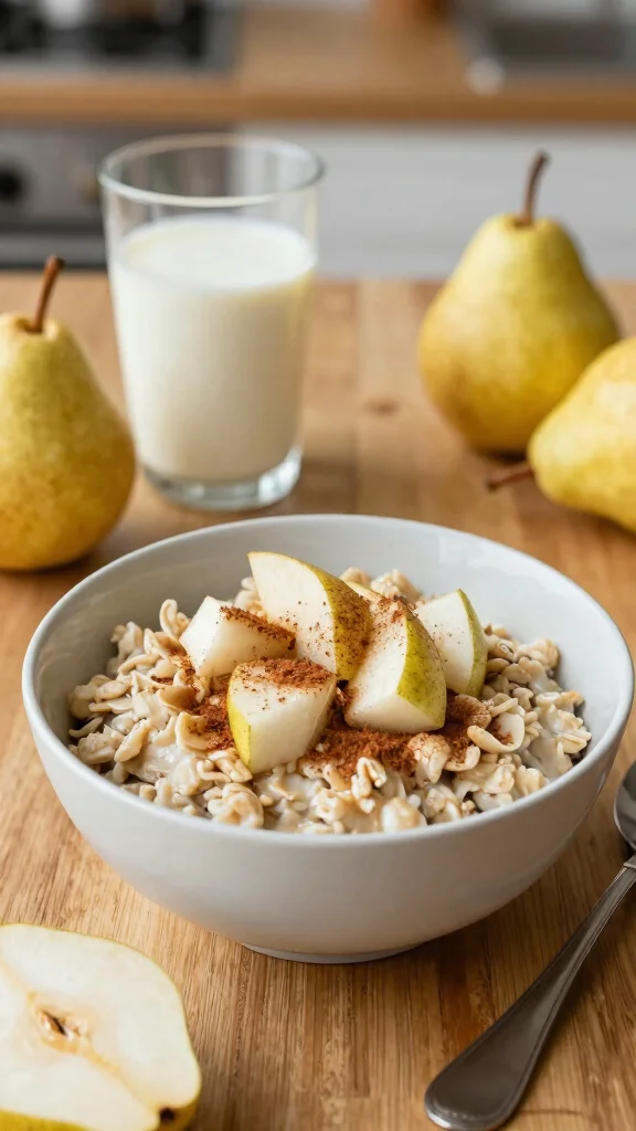 18 Steel Cut Overnight Oats Recipes - Quick and Fiber-Rich Breakfasts - 13. Spiced Pear Overnight Oats 1