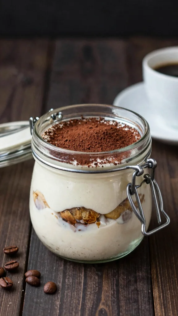 19 High Protein Overnight Oats Recipes - Healthy and Filling Breakfasts - 12. Tiramisu Overnight Oats 1