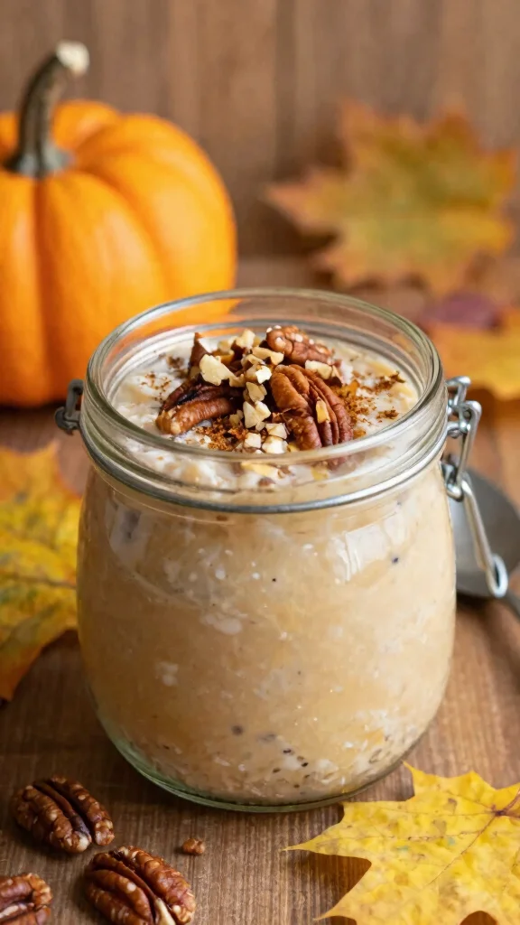 19 High Protein Overnight Oats Recipes - Healthy and Filling Breakfasts - 8. Pumpkin Spice Overnight Oats 1