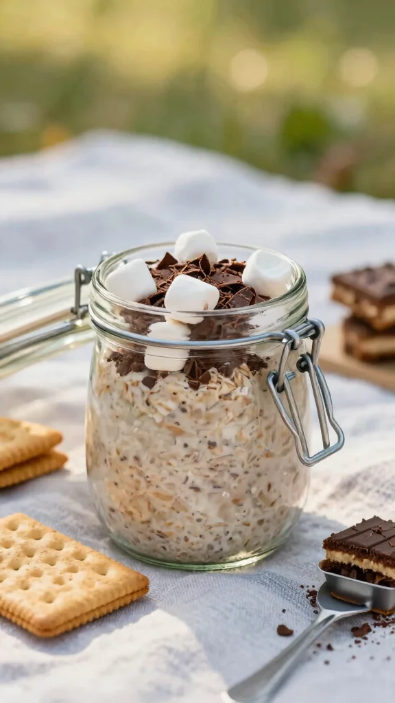 19 High Protein Overnight Oats Recipes - Healthy and Filling Breakfasts - 9. S'mores Overnight Oats 1