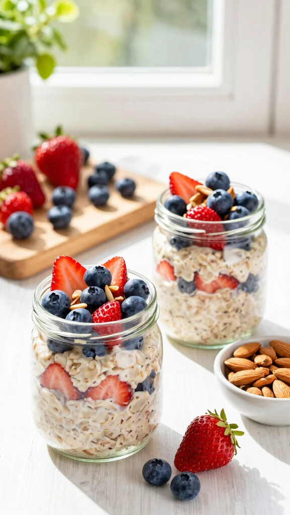 19 Meal Prep Overnight Oats Recipes - Time-Saving and Healthy Breakfasts - 2. Berry Almond Bliss Overnight Oats 1